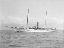 The 70 ton steam yacht Ombra under way, 1914. Creator: Kirk & Sons of Cowes