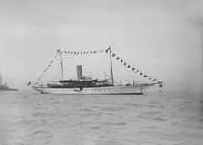 The 700 ton steam yacht Rovenska 1911. Creator: Kirk & Sons of Cowes