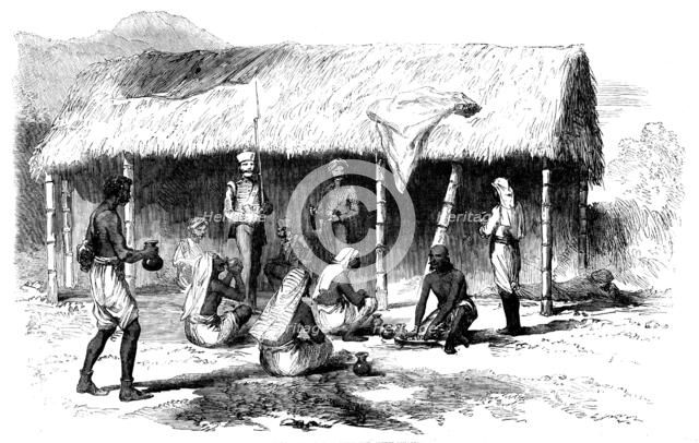 The 70th Bengal Native Infantry messing, 1858. Creator: Unknown.