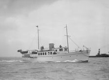 The 71 ton motor yacht Romana under way, 1936. Creator: Kirk & Sons of Cowes