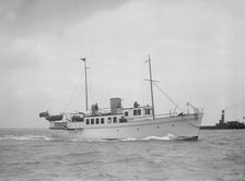 The 71 ton motor yacht Romana under way, 1936. Creator: Kirk & Sons of Cowes