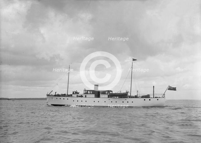 The 85 ton motor yacht 'Aldic' under way, 1936. Creator: Kirk & Sons of Cowes.