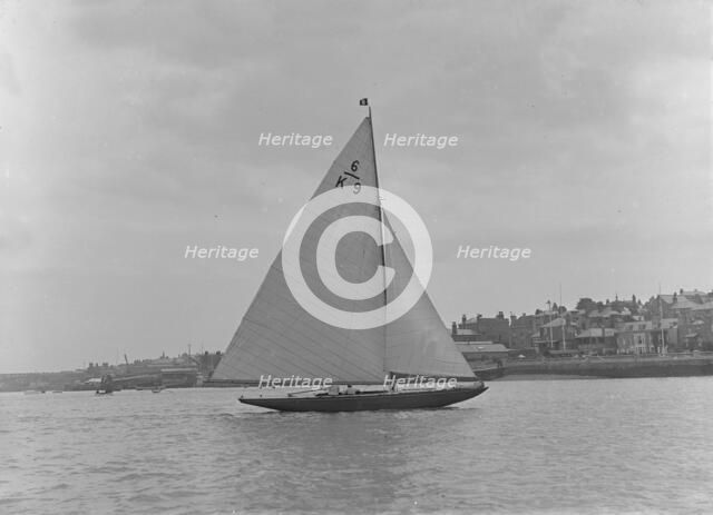 The 8 Metre international class 'Baccara' (K9), 1921. Creator: Kirk & Sons of Cowes.