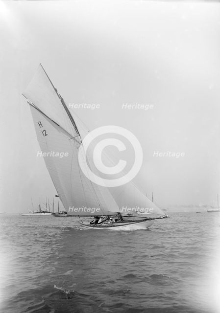 The 8 Metre 'The Truant' sailing close-hauled. Creator: Kirk & Sons of Cowes.