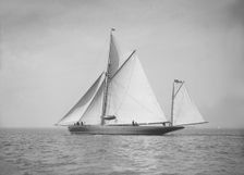The 95 ft yawl Artemis sailing close-hauled, 1911. Creator: Kirk & Sons of Cowes
