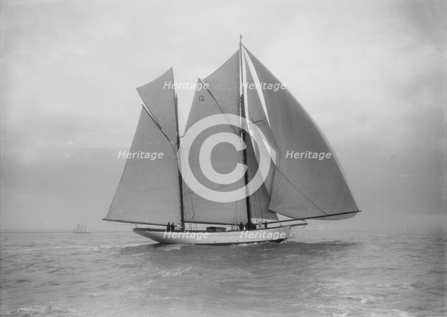 The 96 ft ketch 'Julnar', 1912. Creator: Kirk & Sons of Cowes.