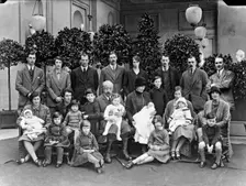 The 9th Duke of Devonshire with his children and grandchildren at Chatsworth, Christmas 1925. Creator: JR Board