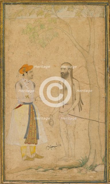The Mughal Prince Parvez and a Holy Man, ca. 1610. Creator: Unknown.