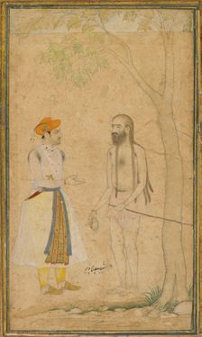 The Mughal Prince Parvez and a Holy Man, ca. 1610. Creator: Unknown