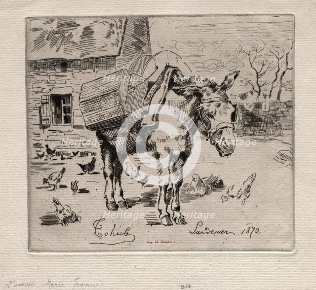 The Mule, Marie-Jeanne, 1872. Creator: Félix Hilaire Buhot (French, 1847-1898); Ch. Delâtre.