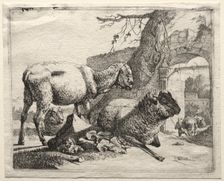 The Muleteer under the Gateway, 1665. Creator: Johann Heinrich Roos (German, 1631-1685)