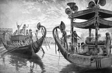 The mummy of Tutankhamun crossing the Nile for the last time, Egypt, 1325 BC (1933-1934)