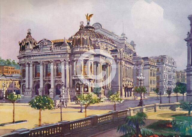 'The Municipal Theatre, Avenida Rio Branco', 1914. Artist: Unknown.