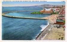 The Municipal Auditorium and Rainbow Pier, Long Beach, California, USA