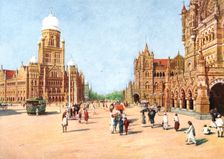 The Municipal Offices and Victoria Terminus, Bombay, India, early 20th century