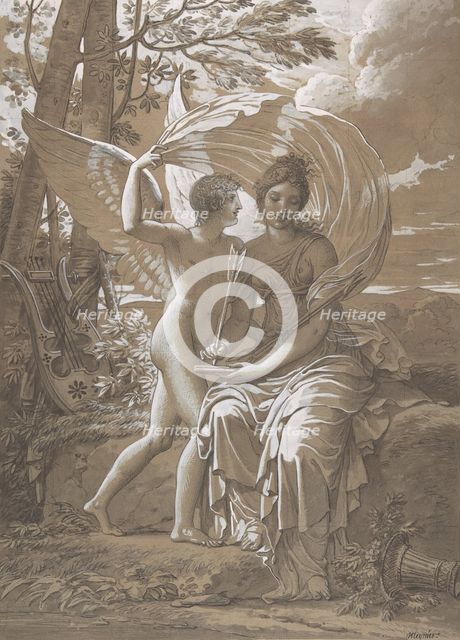 The Muse Erato Writing Verses Inspired by Love, ca. 1797. Creator: Charles Meynier.
