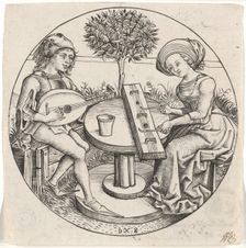 The Music Making Couple, 1470/80. Creator: Monogrammist b. g.