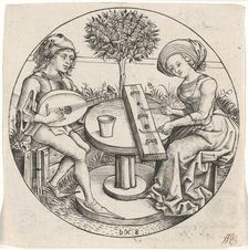 The Music Making Couple, 1470/80. Creator: Monogrammist b. g.