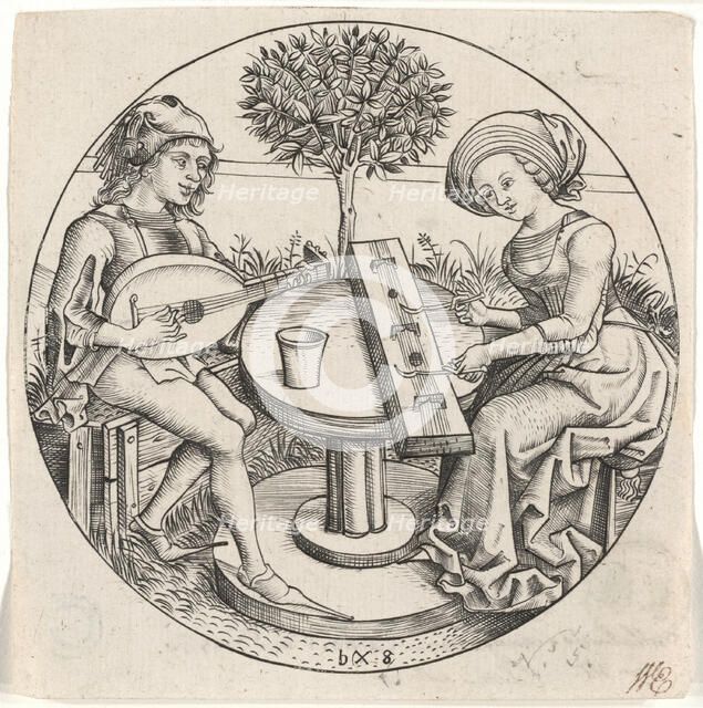The Music Making Couple, 1470/80. Creator: Monogrammist b. g..
