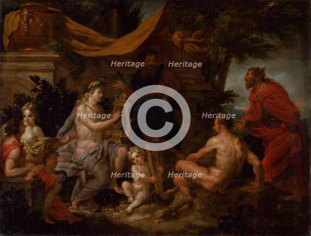The Music Competition of Pan and Apollo (The Music Competition of Apollo and Silenus), around 1700. Creator: Godfried Maes.