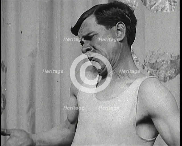 The Music Hall Star Billy Merson Pulling a Variety of Funny Faces, 1920s. Creator: British Pathe Ltd.