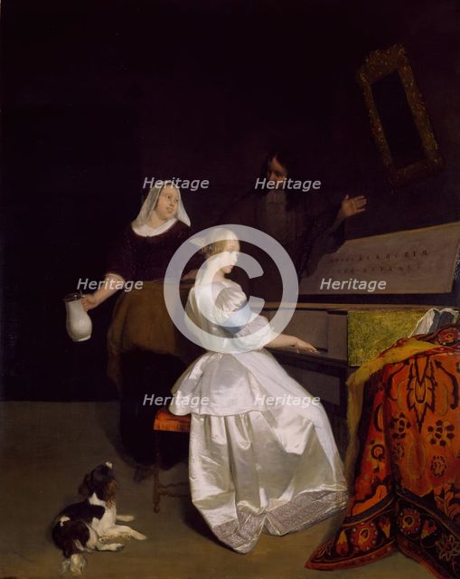 The Music Lesson, 1670-72. Creator: Jacob Ochtervelt.