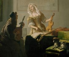 The Music Lesson, 1671. Creator: Jacob Ochtervelt