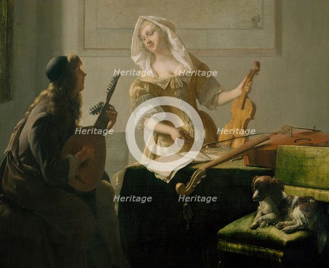 The Music Lesson, 1671. Creator: Jacob Ochtervelt.