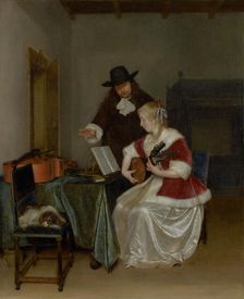 The Music Lesson, about 1668. Creator: Gerard Terborch II