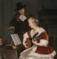 The Music Lesson, c. 1670. Creator: Gerard Terborch II
