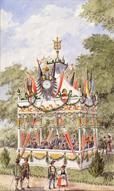 The music pavilion of the Vienna Schützenfest from 1898. Creator: Gustav Korompay