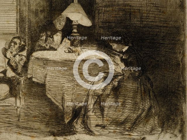 The music room, 1858. Creator: James Abbott McNeill Whistler.