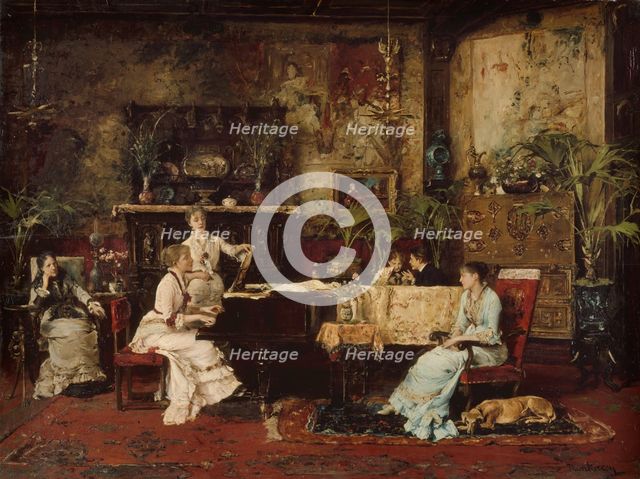 The Music Room, 1878. Creator: Mihaly Munkacsy.