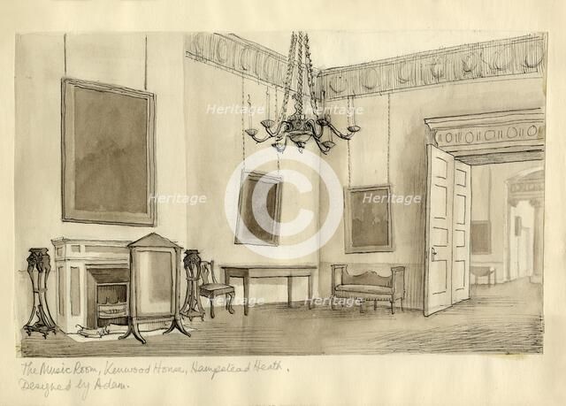 'The Music Room, Kenwood House, Hampstead Heath', c1950. Creator: Shirley Markham.