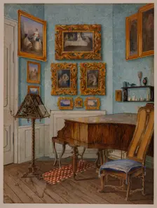 The Music Room of Fanny Hensel née Mendelssohn (1805-1847), 1849. Creator: Helfft, Julius Eduard (1818-1894)