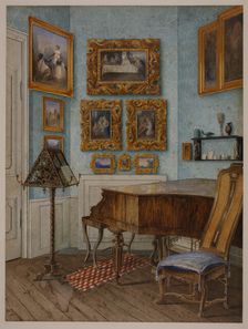 The Music Room of Fanny Hensel née Mendelssohn (1805-1847), 1849. Creator: Helfft, Julius Eduard (1818-1894)