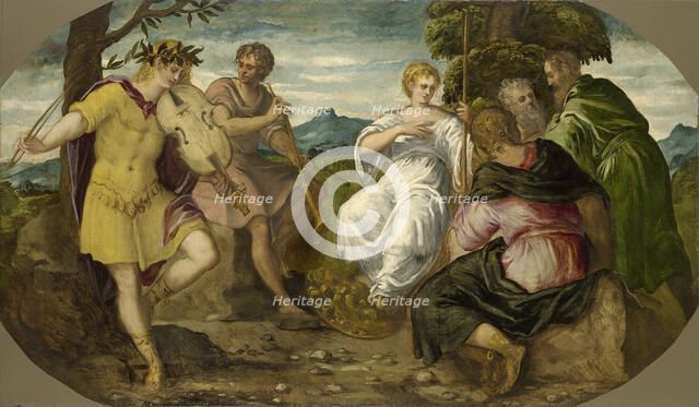 The Musical Contest between Apollo and Marsyas, ca 1545. Creator: Tintoretto, Jacopo (1518-1594).