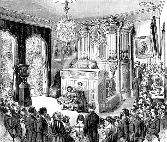 The Musical Soirée at Pauline Viardot-Garcia. Artist: Anonymous  