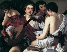 The Musicians c1595. Artist: Michelangelo Caravaggio