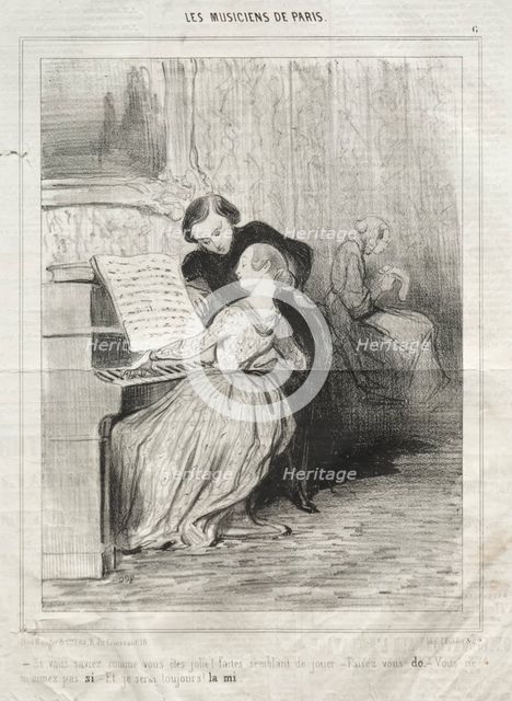 The Musicians of Paris, plate 6: If you knew how pretty you are!, 6 March 1841. Creator: Honoré Daumier (French, 1808-1879); Aubert.