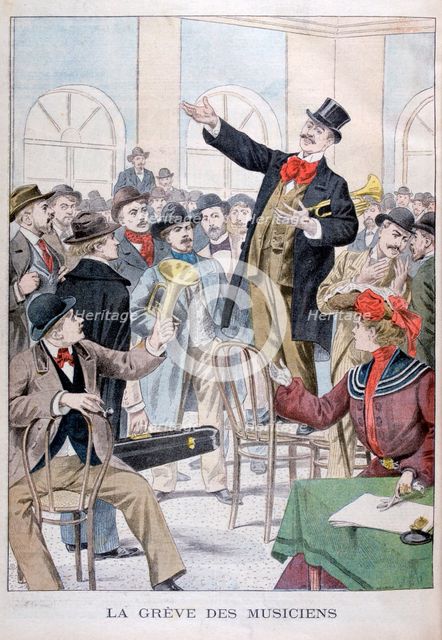 The musicians strike, 1902. Artist: Unknown