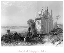 The Musjid at Chazipore, India Artist: W Finden