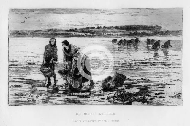 'The Mussel Gatherers', c1890.Artist: Colin Hunter