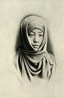 The Musume. "And On Her Head a Hood of Blue". 1891. Creator: Unknown