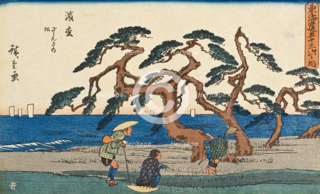 "The Murmuring Pines at Hamamatsu" from the series Fifty-three..., between c1841 and c1842. Creator: Ando Hiroshige.