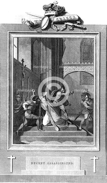 The murder of Thomas a Becket, 1170 (1825). Artist: Unknown