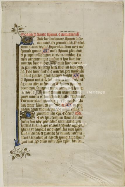 The Murder of Thomas Becket, page two, from a Book of Hours, 1430/40. Creator: Nicolas Brouwer.