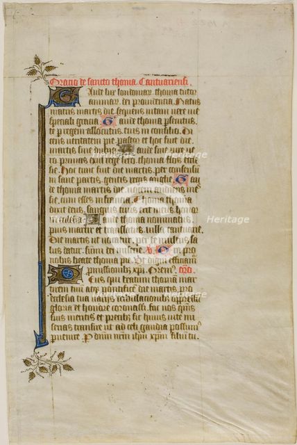 The Murder of Thomas Becket, page two, from a Book of Hours, 1430/40. Creator: Nicolas Brouwer.