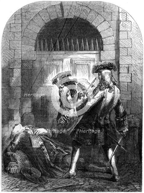 The Murder of the actor William Mountford, 1692, (19th century). Artist: Unknown