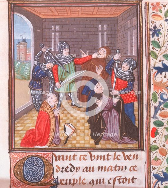 The murder of the Archbishop of Canterbury, London, c1460-c1480. Creator: Unknown.
